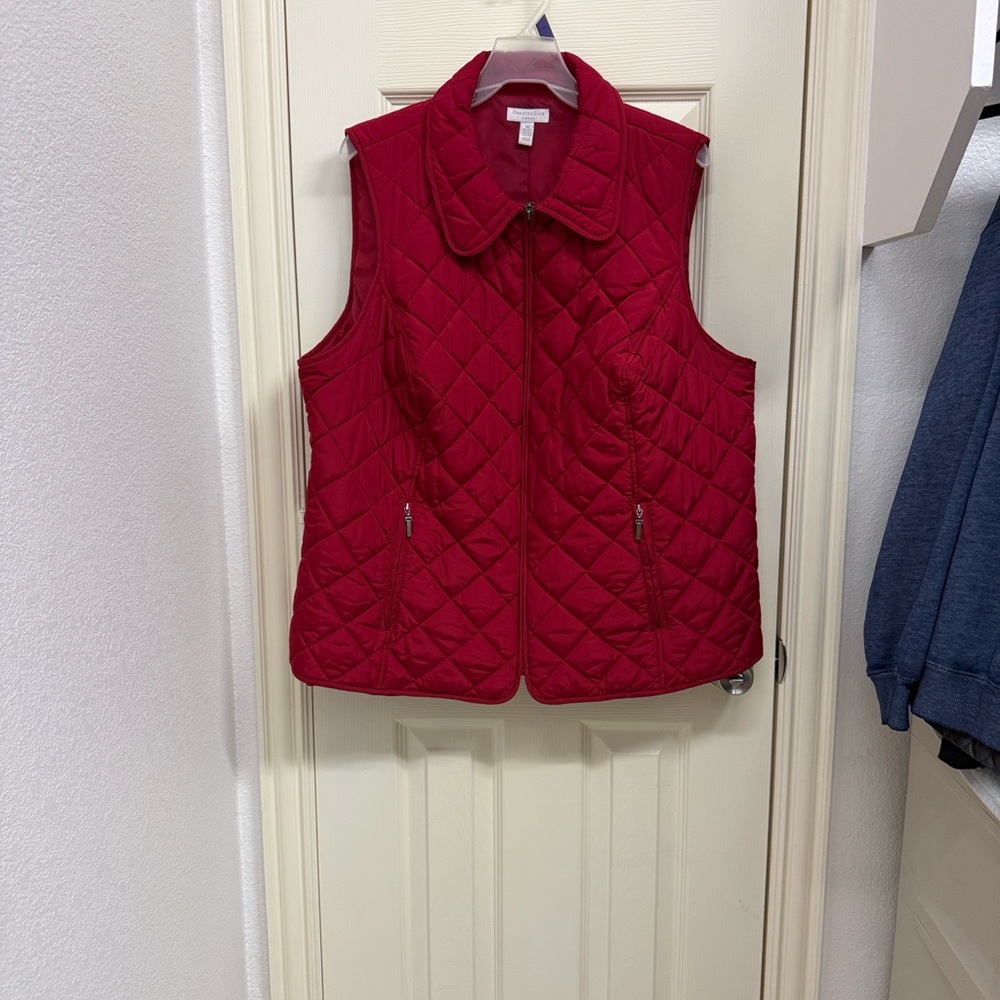 Charter Club Quilted Vest in Rich Red
